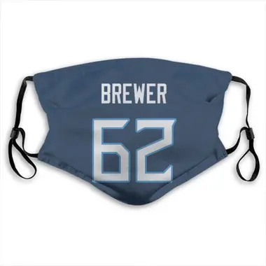 Aaron Brewer Name & Number Navy Tennessee Titans Face Mask
