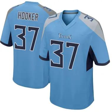 Amani Hooker Men's Game Light Blue Tennessee Titans Jersey