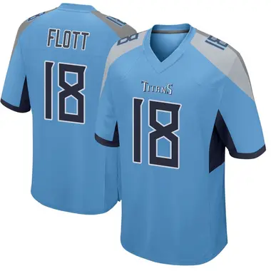 Cor'Dale Flott Men's Game Light Blue Tennessee Titans Jersey