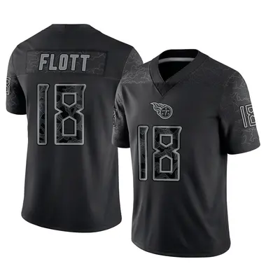 Cor'Dale Flott Men's Limited Black Tennessee Titans Reflective Jersey