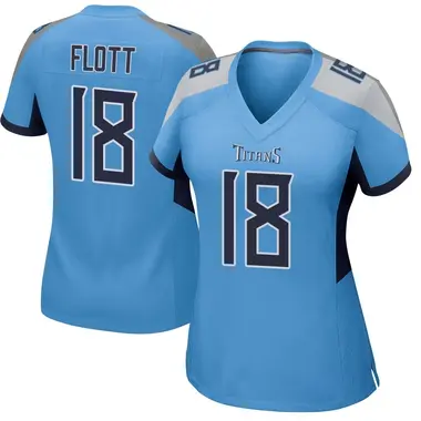 Cor'Dale Flott Women's Game Light Blue Tennessee Titans Jersey