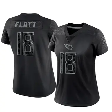 Cor'Dale Flott Women's Limited Black Tennessee Titans Reflective Jersey