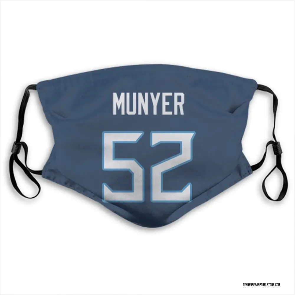 Daniel Munyer Name & Number Navy Tennessee Titans Face Mask