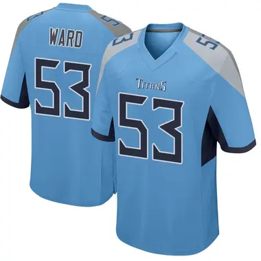 Jihad Ward Men's Game Light Blue Tennessee Titans Jersey