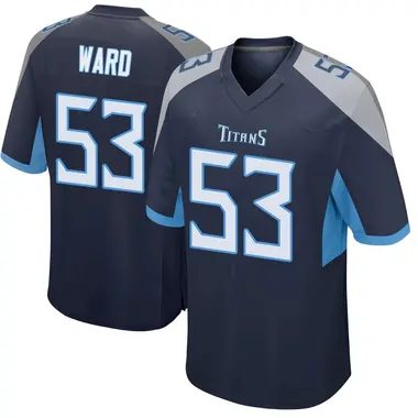 Jihad Ward Men's Game Navy Tennessee Titans Jersey