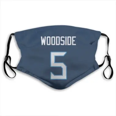 Logan Woodside Name & Number Navy Tennessee Titans Face Mask