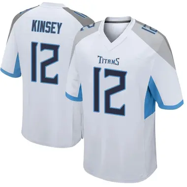 Mason Kinsey Men's Game White Tennessee Titans Jersey