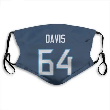 Nate Davis Name & Number Navy Tennessee Titans Face Mask