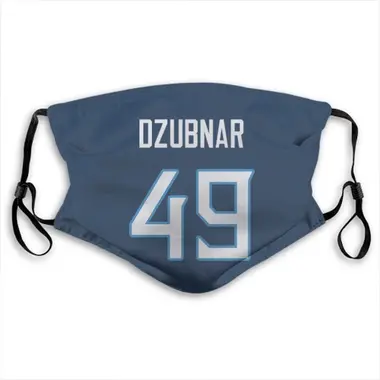 Nick Dzubnar Name & Number Navy Tennessee Titans Face Mask