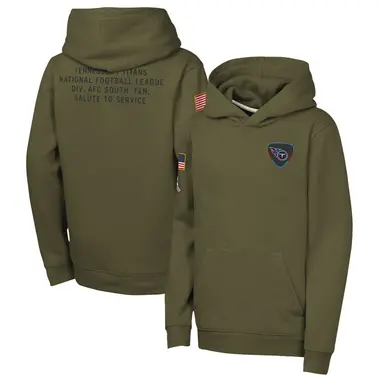Youth Olive Tennessee Titans 2025 Salute to Service Club Fleece Hoodie